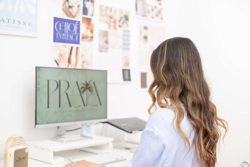 Editorial portrait of a creative brand designer for women-led businesses