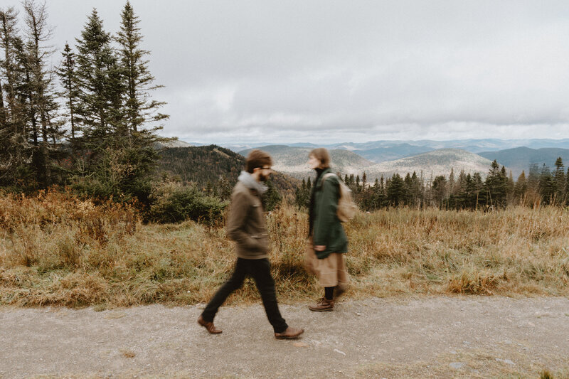 couple walking through nature