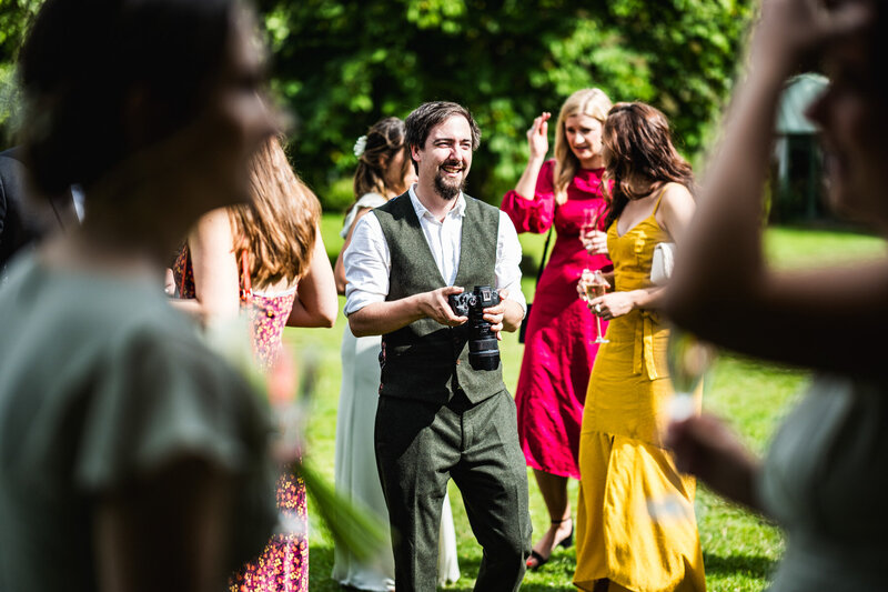 Colorful bouquets and bridesmaid dresses