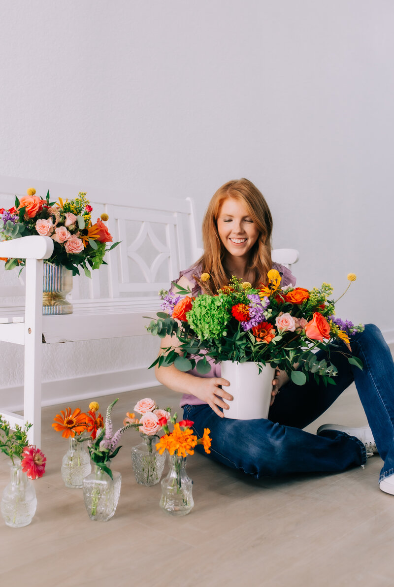 bright colorful flowers at Studio Fort Worth