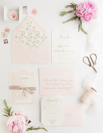 Dusty Pink Wedding Envelope