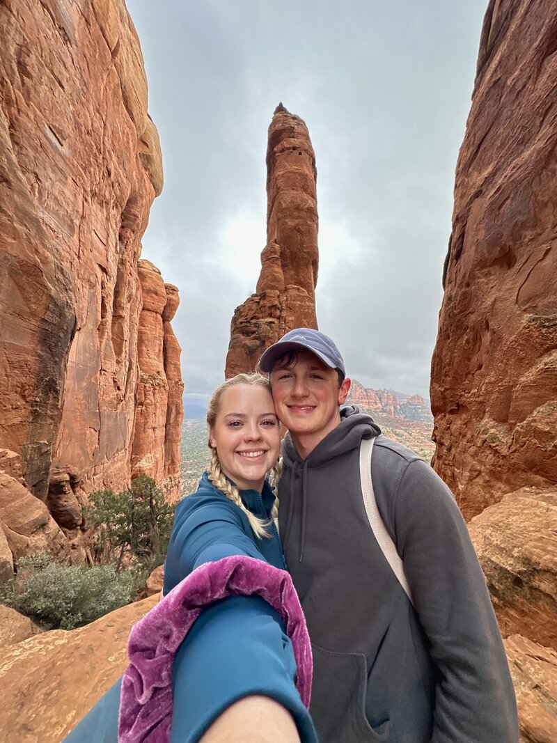 Kennedy and Tyler in a national park - beautiful destination wedding couple