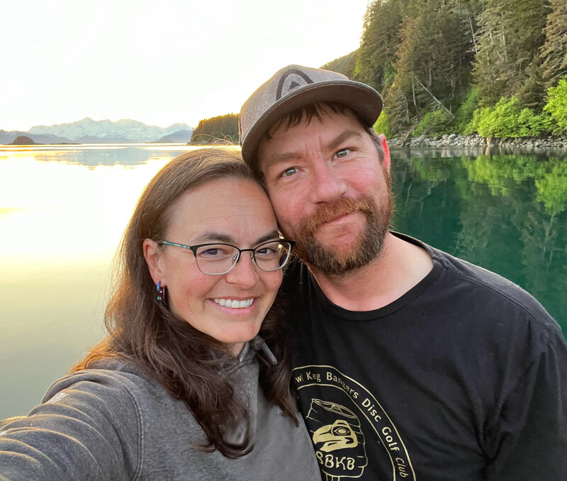Captains Dave and Jojo on an adventure vacation in Elfin Cove, Alaska
