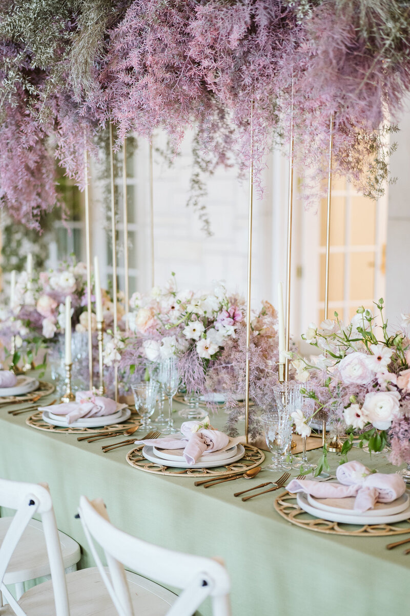 a beautiful wedding tablescape at the Olana