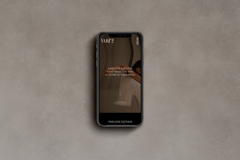 Services website page design laptop mockup for Vamp Cosmetic