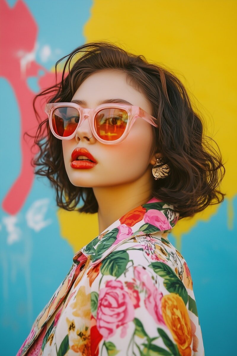 Stylish Portrait with Vibrant Background
