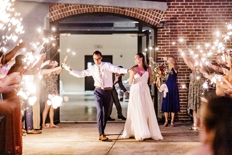 Wedding sparkler exit