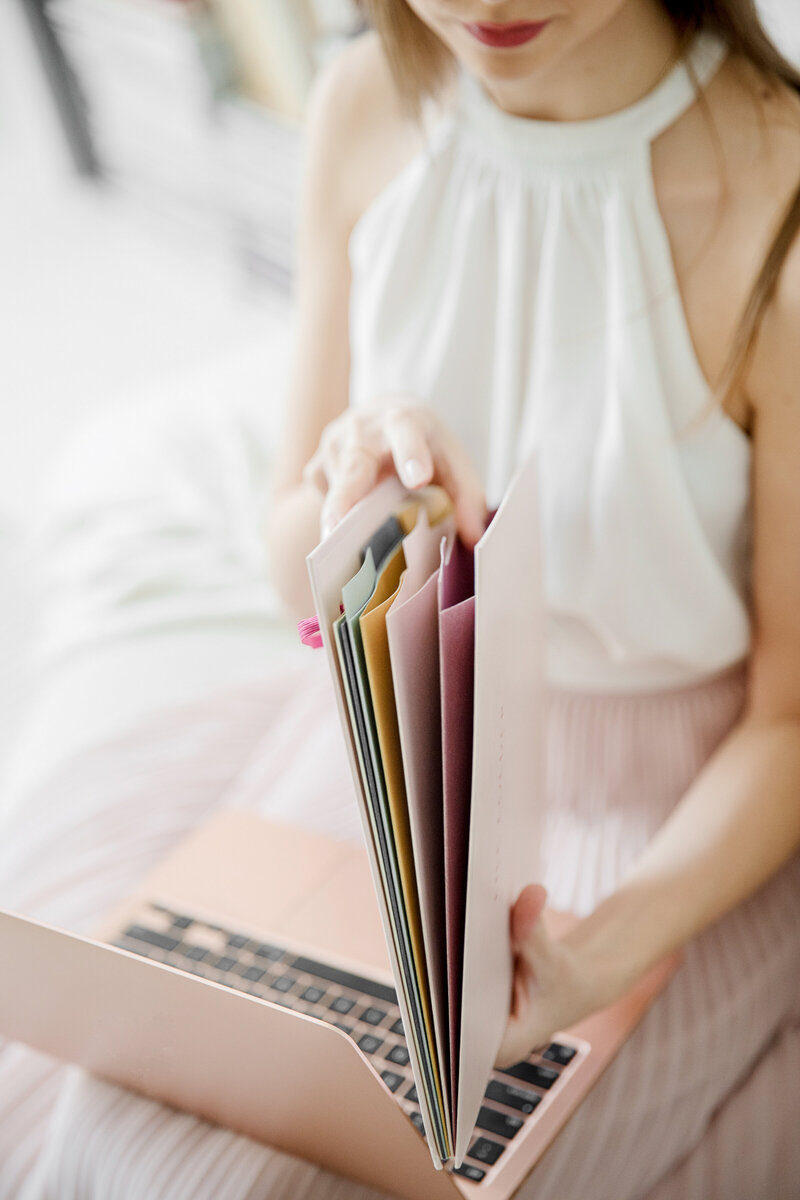 Woman researching on her computer
