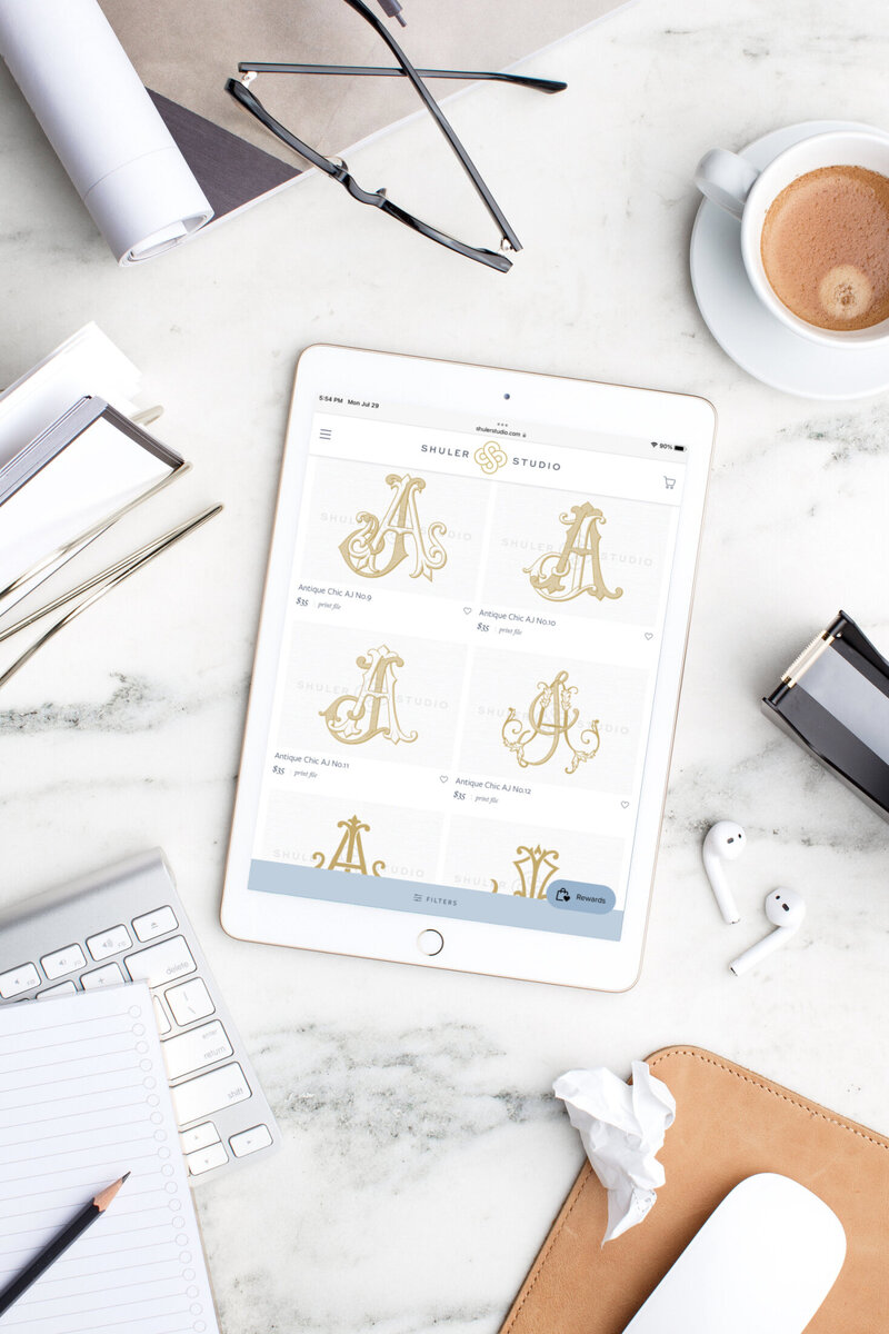 Wedding monograms by Shuler Studio and The Welcoming District.