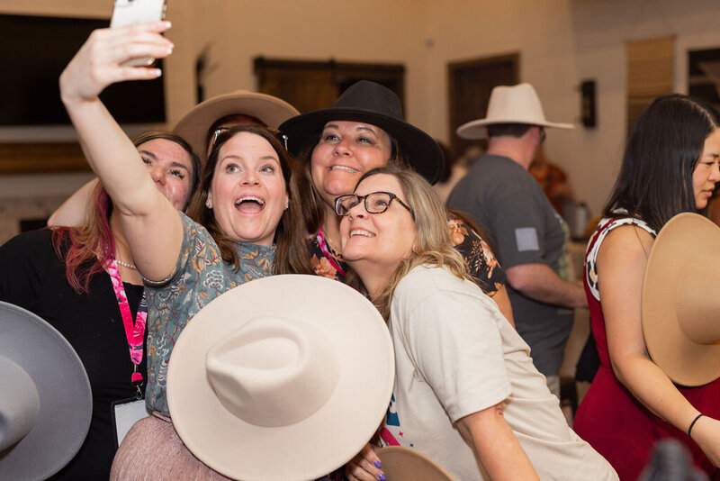 group of women taking selfie