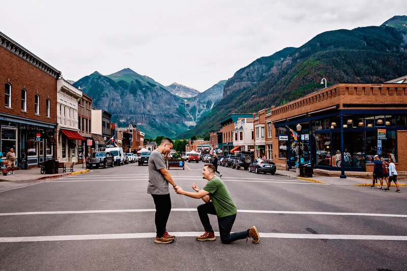 Dropping down on one knee in Telluride.  
