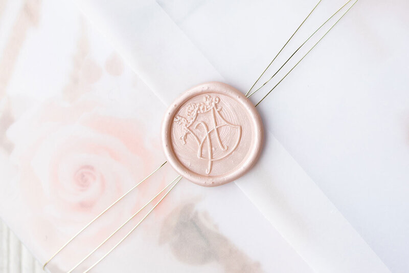 Pink wax seal for luxury branding