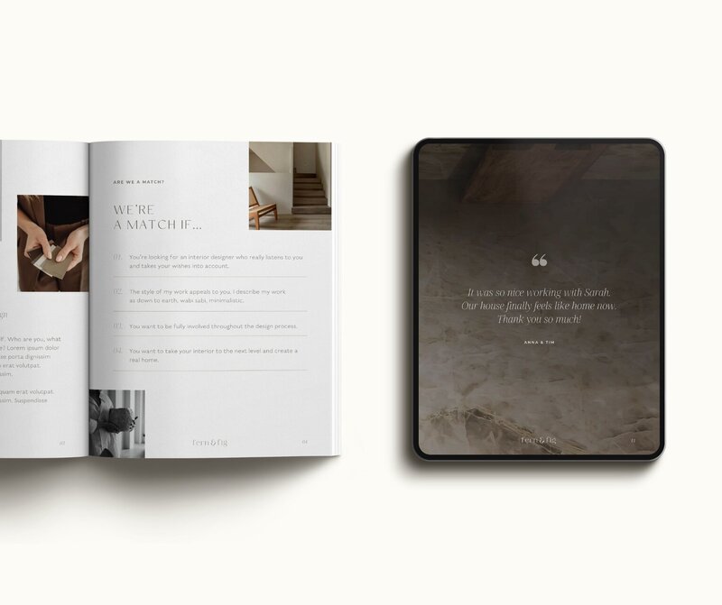 Earthy Showit template for interior designers Fern & Fig 15