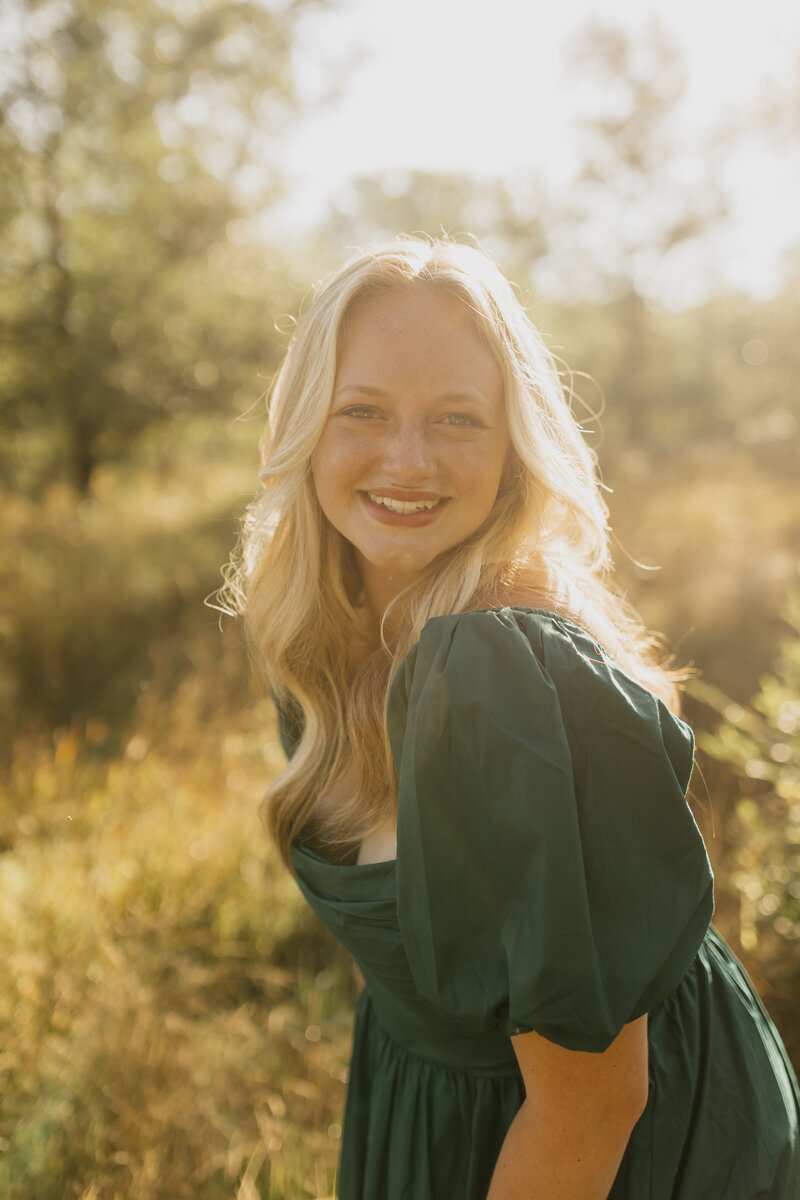 High school senior being photographed