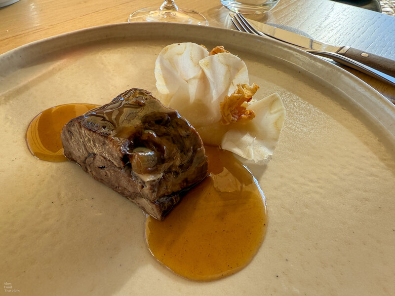 Main dish at Villa Tiboldi in Canale, Italy