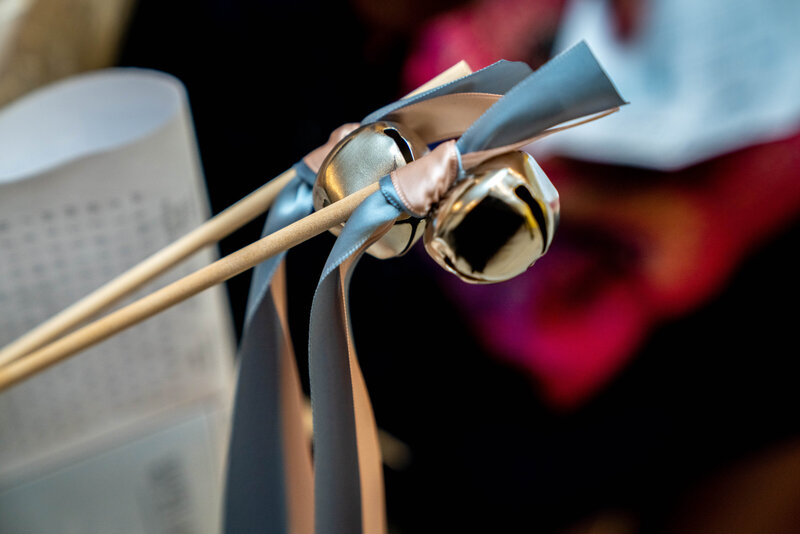 Cute bridal details of Intimate Micro Wedding styled shoot of wedding bouquet, bridal shoes, and boutonniere
