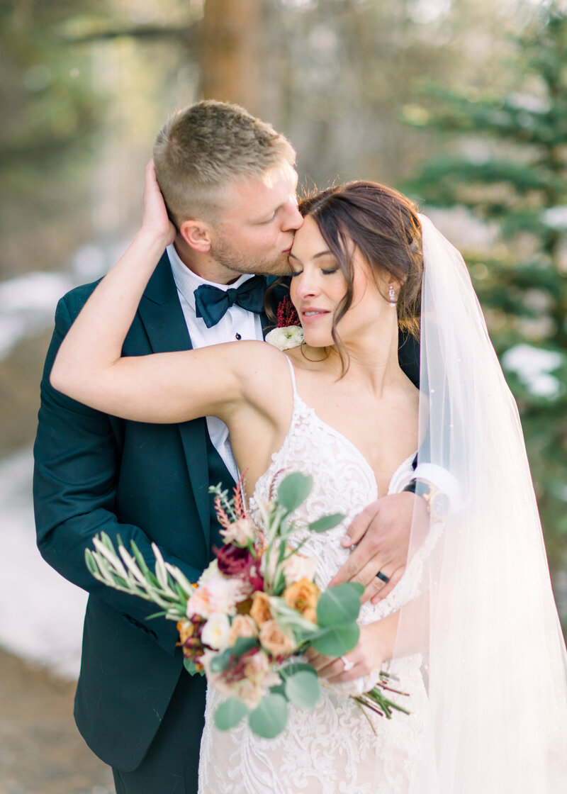 Vail Destination Wedding Bridal Portraits on Trail_