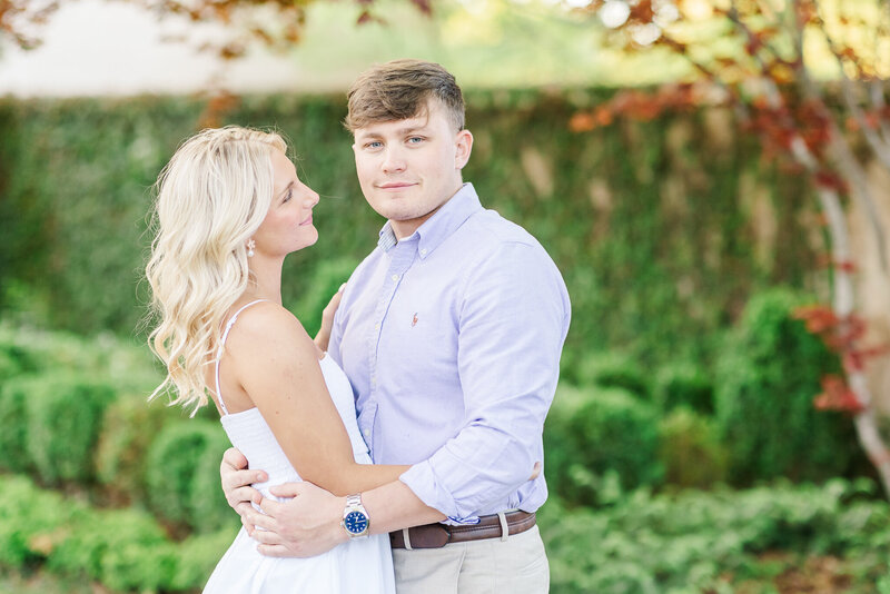 couple posing together at romantic Auburn photography session