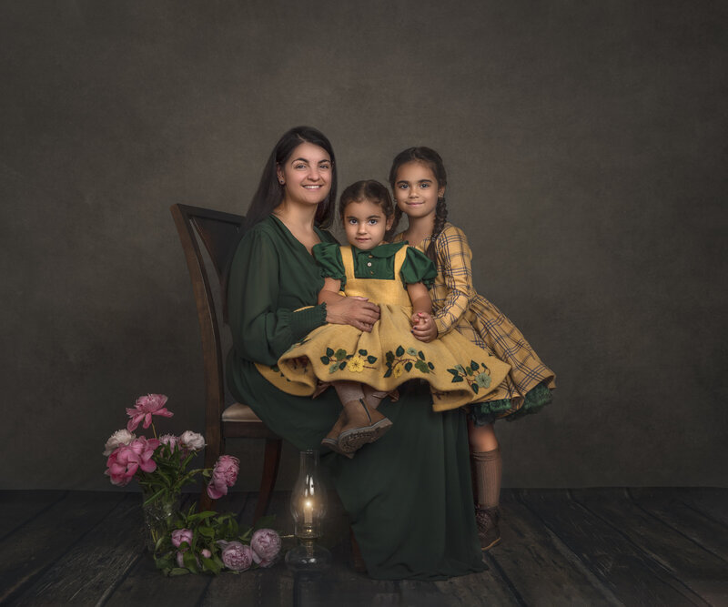  "A heartwarming Mommy and Me portrait session, capturing the special bond between mother and child in a beautiful Ottawa studio setting."