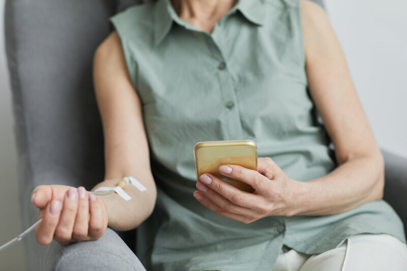 woman getting iv treatment