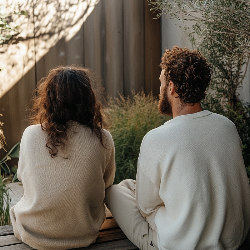 Man en vrouw van de achterkant
