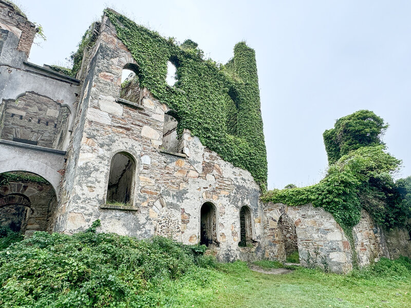 Connemara Ireland Clifden Castle ivy wall 