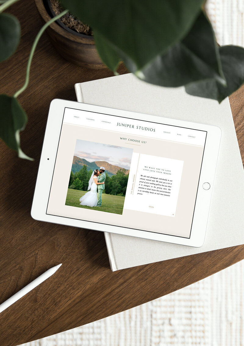 website design for wedding photographer