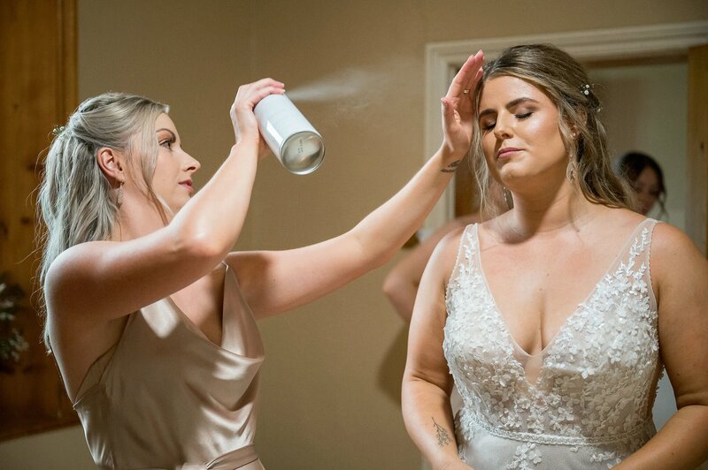 Finishing touches bride hair