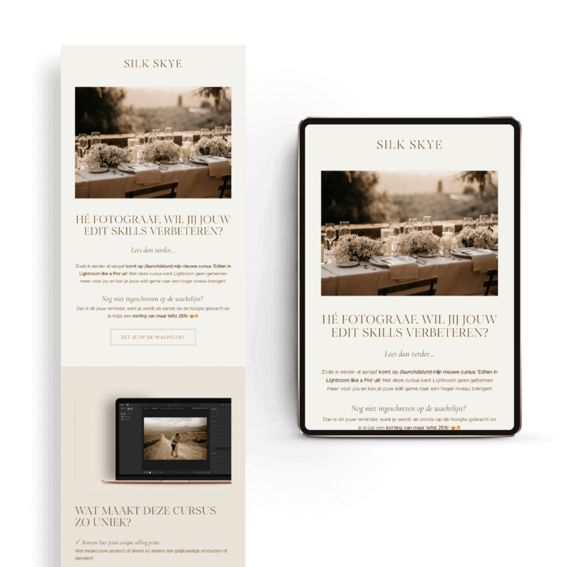 Flodesk email templates voor fotografen