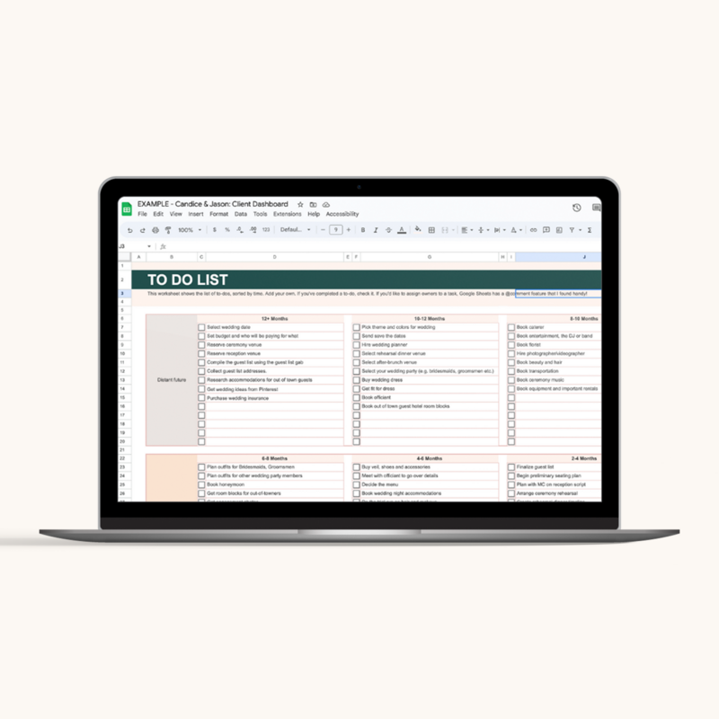 The Client Dashboard Google Sheet 4