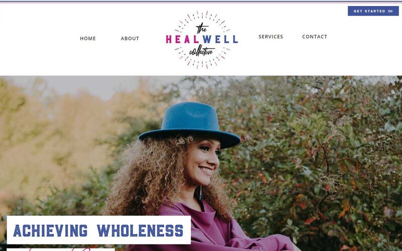 Explore Daniella's Healwell Collective homepage on a laptop screen. Crafted with care by a Showit Web Design professional, this layout ensures a serene browsing experience for seekers of holistic healing.