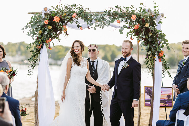 couple at beach ceremony