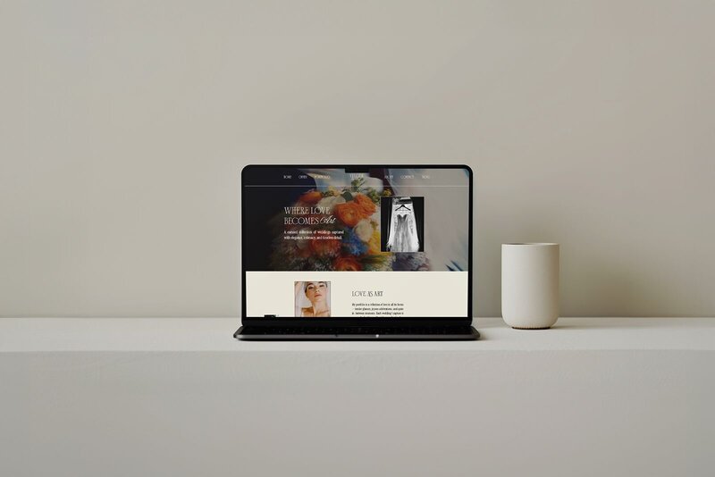 vintage website template for luxury wedding photographer