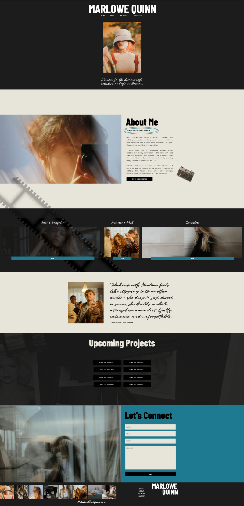 Harlowe Quinn homepage template image