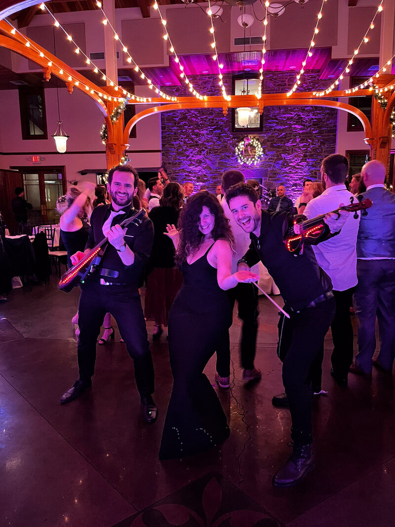 Group of musicians having an indoor party
