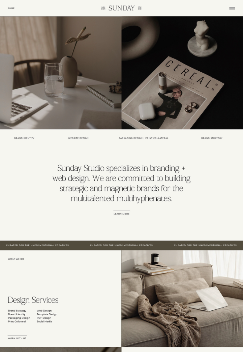 Showit Website Template Northfolk Sunday 1