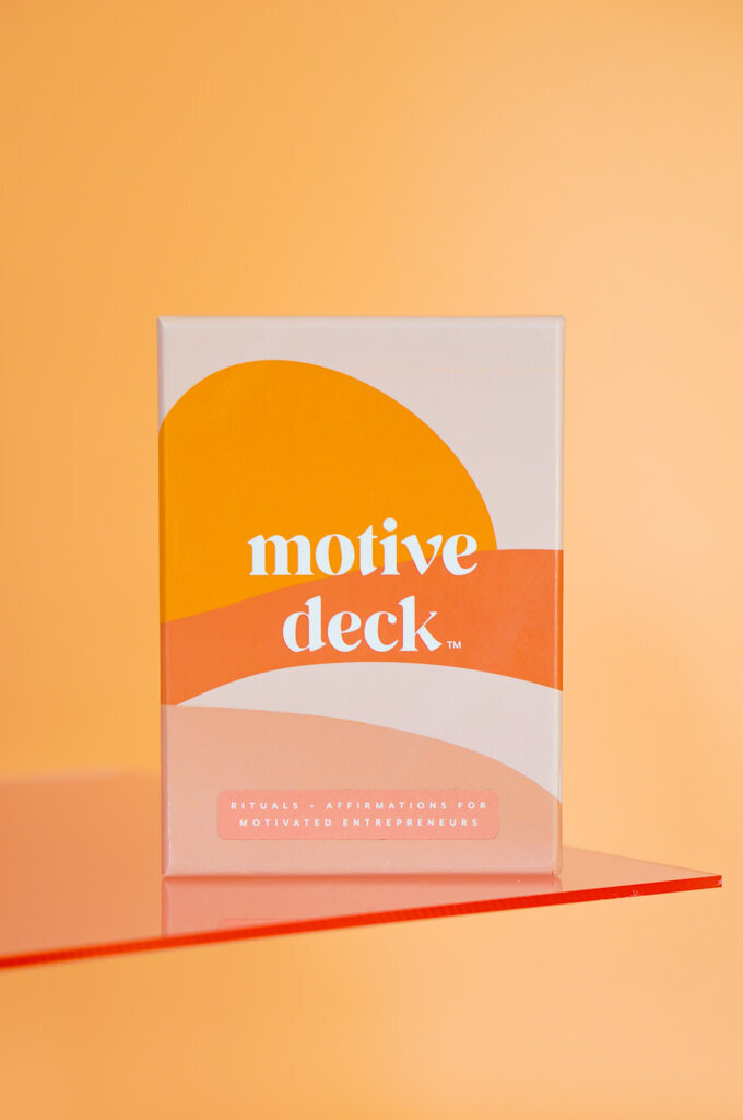 product photography for Motive Deck motivation cards for female entrepreneurs