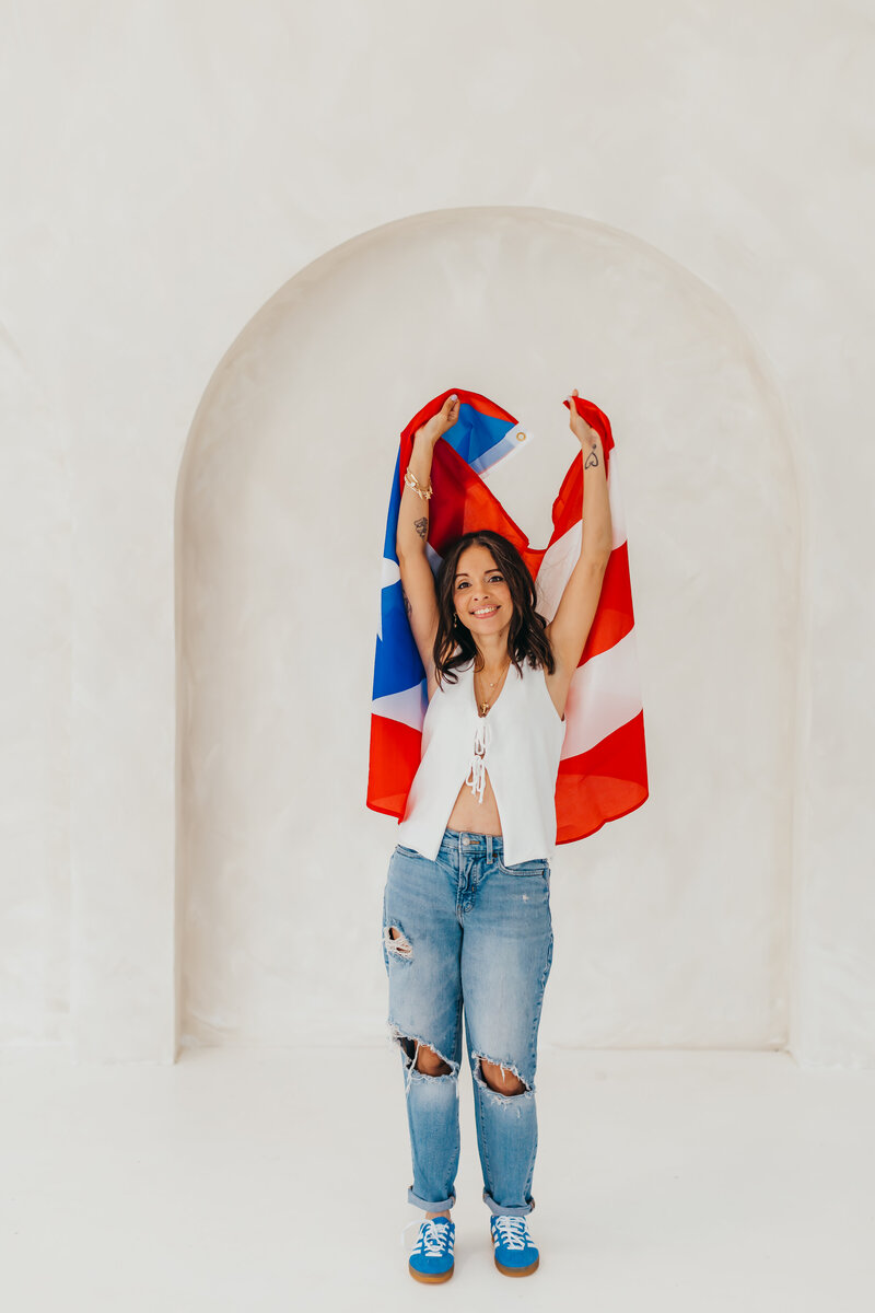 Holding the Puerto Rican flag high like a boss-because investing in bold designs means showing up loud, proud, and unapologetic.