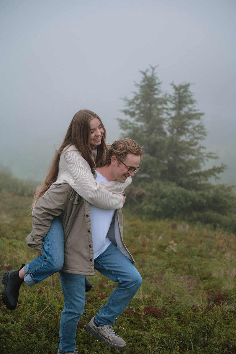 woman piggyback on her love
