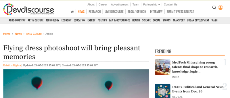 Article de presse (Devdiscourse) a propos de la flying dress