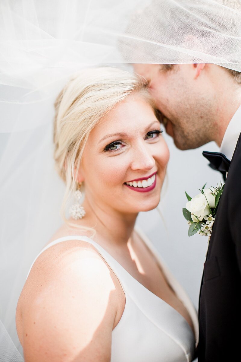 bride and groom under the veil by Knoxville Wedding Photographer, Amanda May Photos