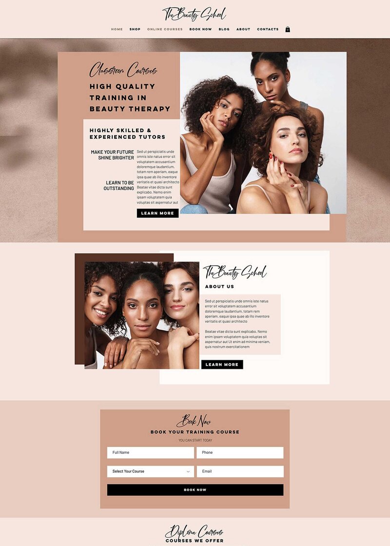 A chic and polished website template for your hairdressing business or beauty salon