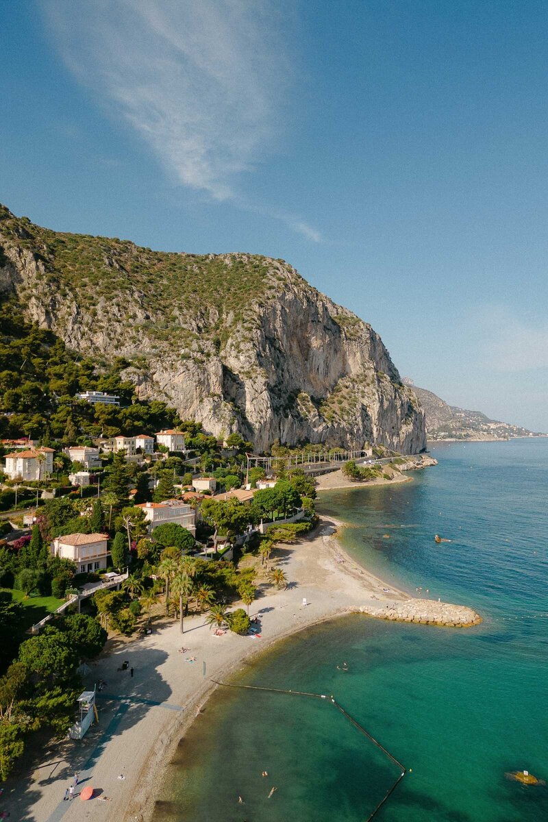 Aerial photo of the riviera of Nice.