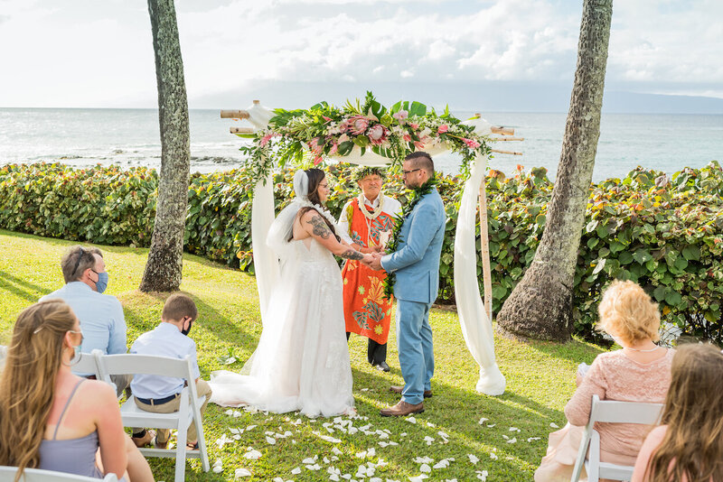 Maui Wedding Venue - Five Palms - ocean front Lawn