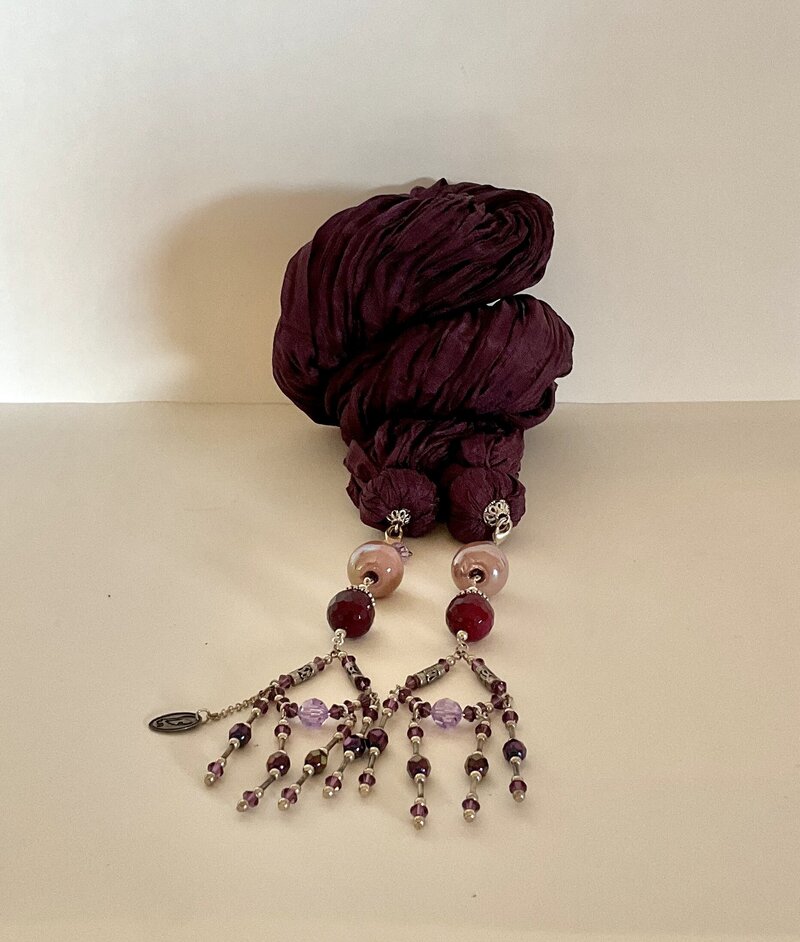 Etole bijoux soie charm's Leila PRUNE