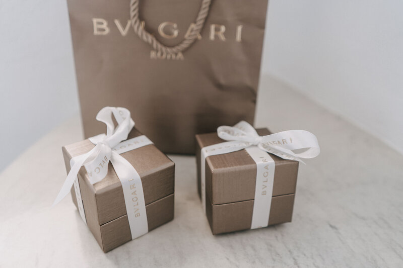 modern Minimalist for intimate wedding in santorini Greece bulgari jewels