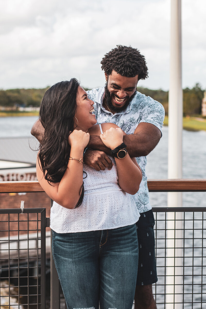 couple candid engagement shot