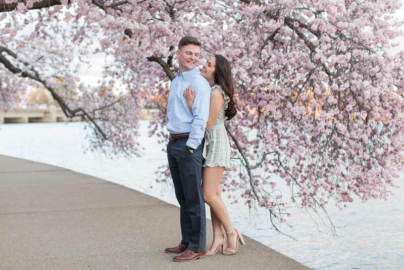 Washington, D.C. Tidal Basin cherry blossom engagement photos by Christa Rae Photography