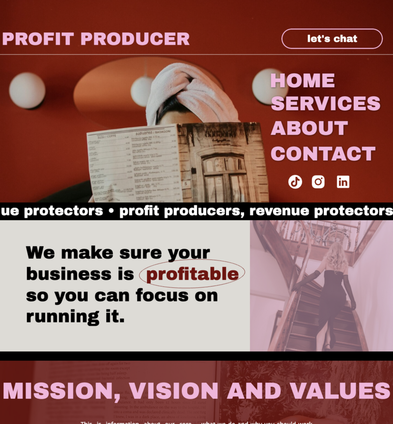 website mock-up for accountant