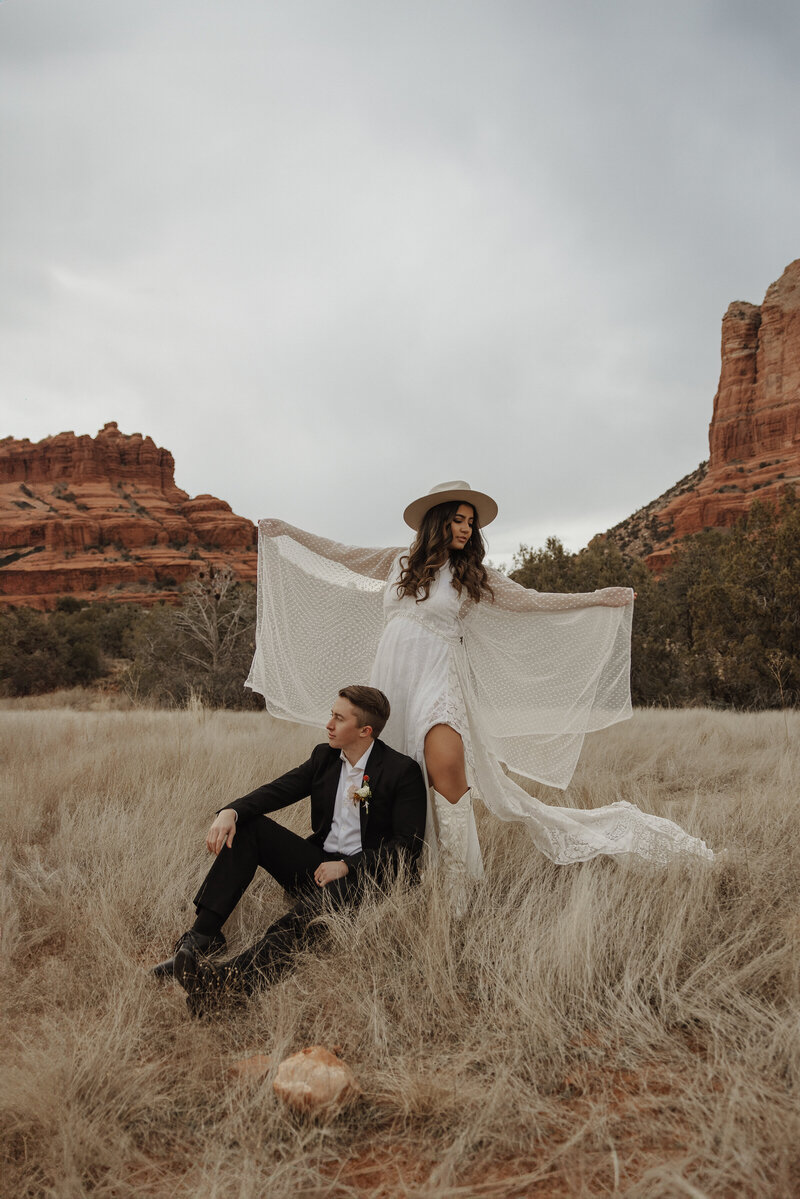 A beautiful modern boho elopement in Sedona